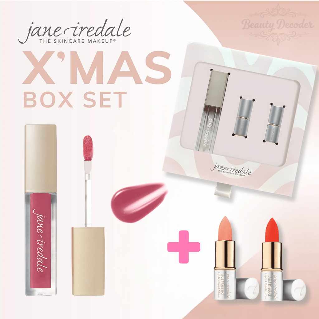 現貨[行貨]美國Jane Iredale 晚櫻草水光玻璃唇釉1送2套裝限量版 (五色選1, 送2支迷你唇膏)超優惠Jane IredaleBeauty decoder 醫美護膚品專門店