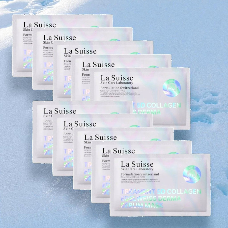 現貨】La Suisse 5D膠原雪絨花精華修複速安面膜(10片)正品正貨,開店10