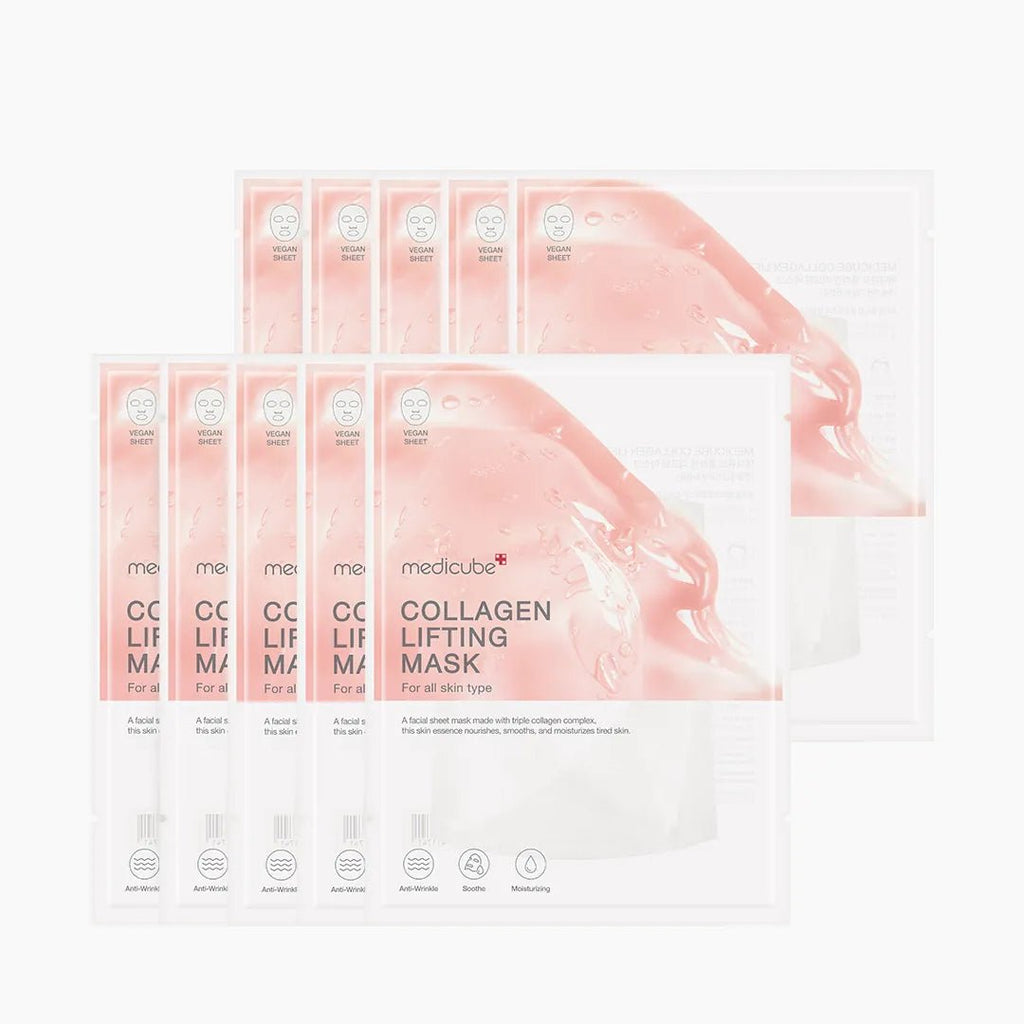 韓國 Medicube COLLAGEN LIFTING MASK三重膠原緊緻面膜 10片面膜MEDICUBEBeauty decoder 醫美護膚品專門店