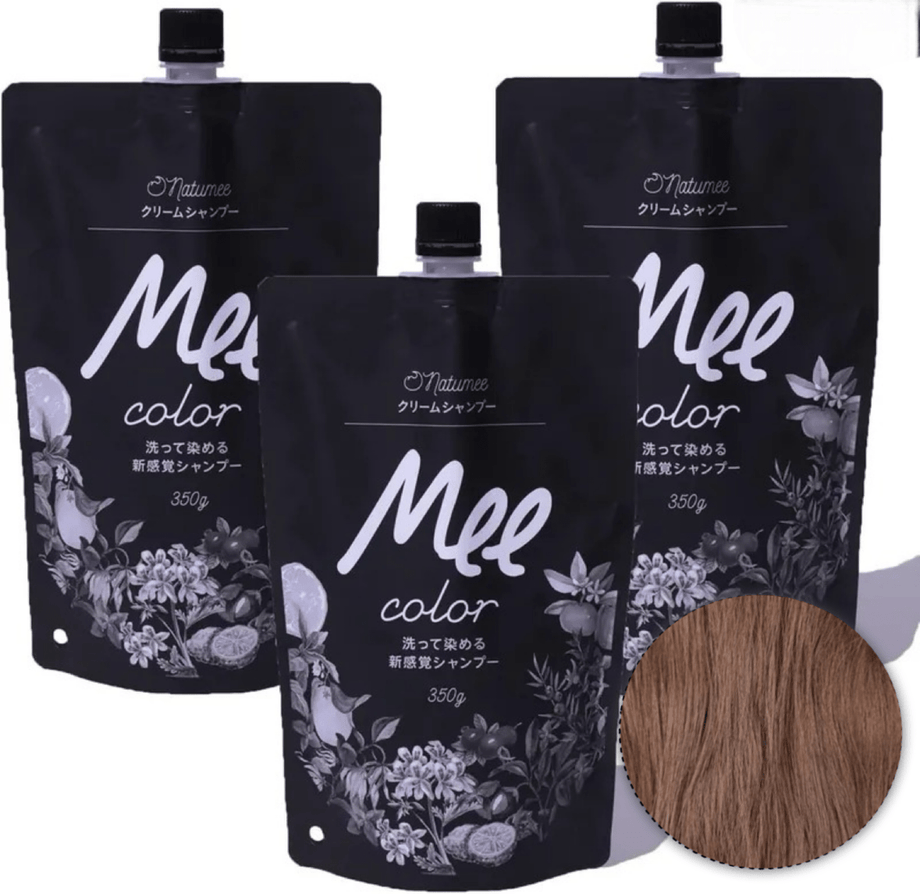 現貨】日本MEE COLOR NATUMEE 一洗即染三合一草本護髮染洗頭水(自然啡