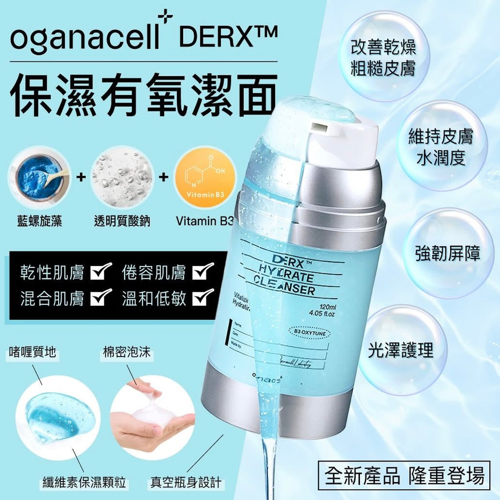 現貨韓國Oganacell DERX™系列潔面三件套(核桃+保濕+鎮靜)共3件 - 新包裝超優惠OganacellBeauty decoder 醫美護膚品專門店