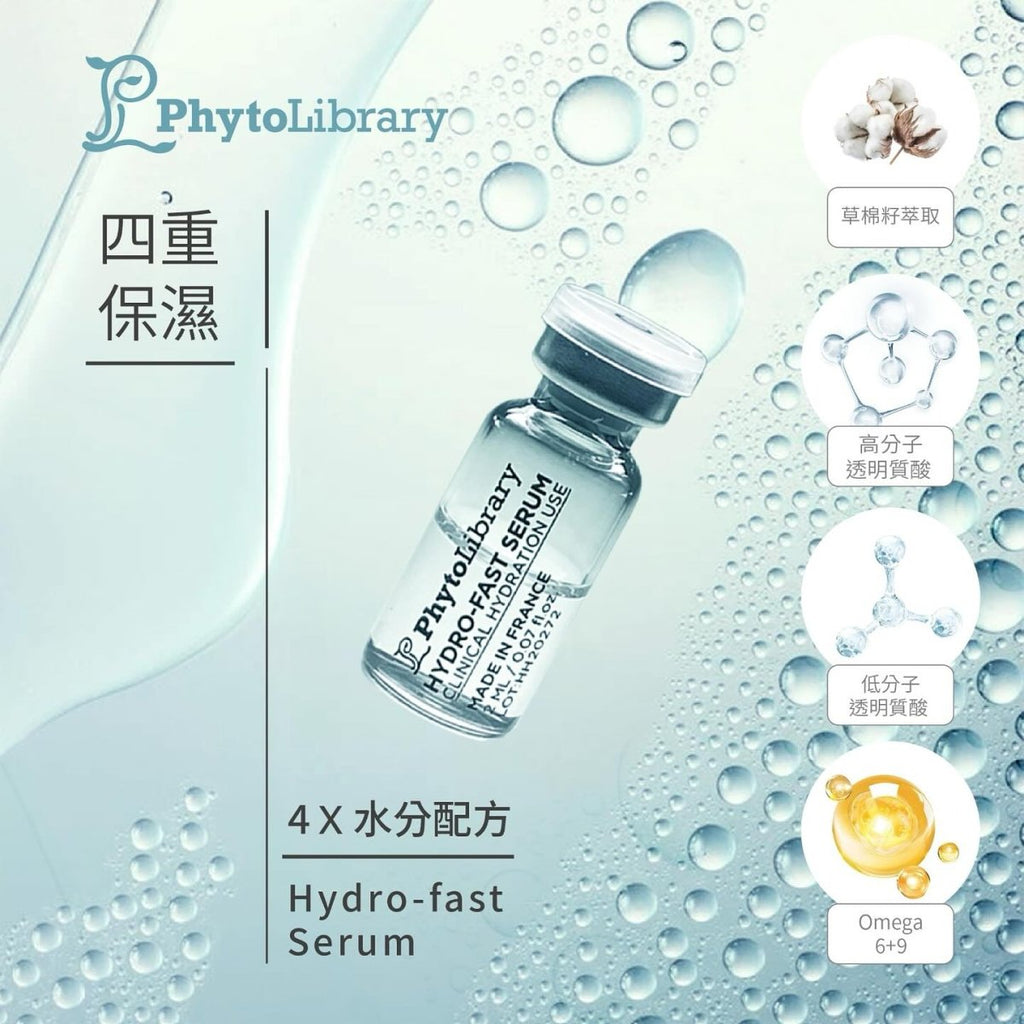 現貨法國Phytolibrary Hydrofast Serum透明質酸四重秒速保濕精華 (1盒15支)新包裝超優惠PhytolibraryBeauty decoder 醫美護膚品專門店
