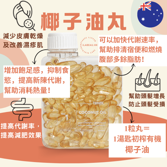 現貨澳洲TONIK No.1 有機初榨椰子油膠囊(120粒)超優惠TONIKBeauty decoder 醫美護膚品專門店