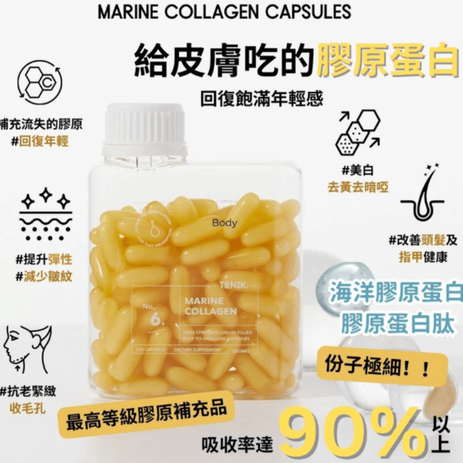 現貨澳洲TONIK No.6 海洋膠原蛋白彈彈丸 (120粒)超優惠TONIKBeauty decoder 醫美護膚品專門店